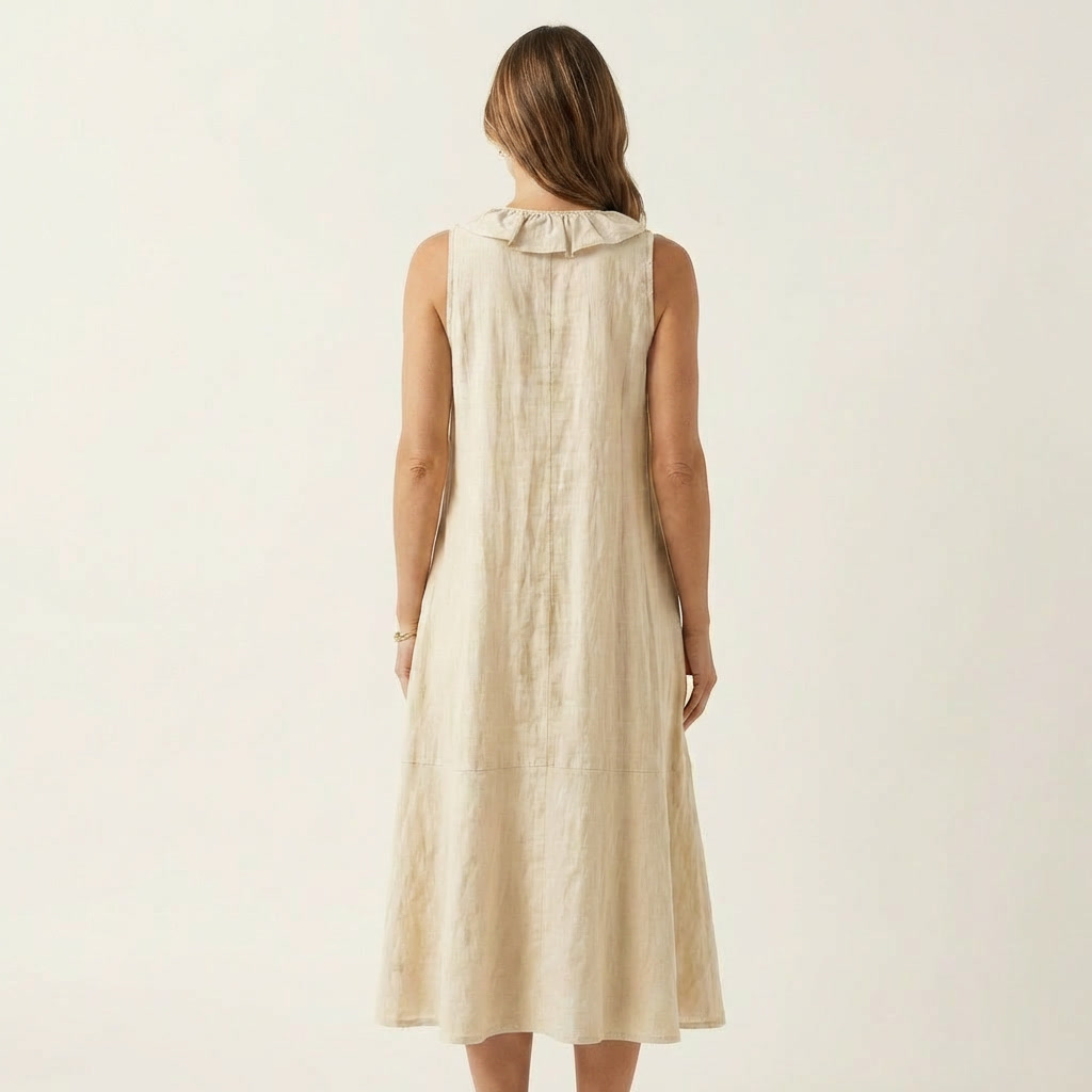 VICKY | Maxi dress with front ruffle