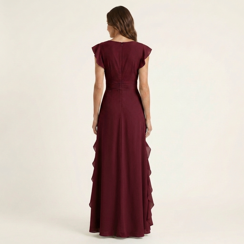 NELLYANA | Maxi dress with cascading ruffle