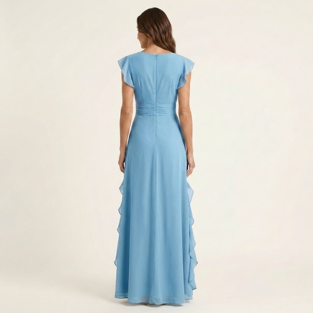 NELLYANA | Maxi dress with cascading ruffle