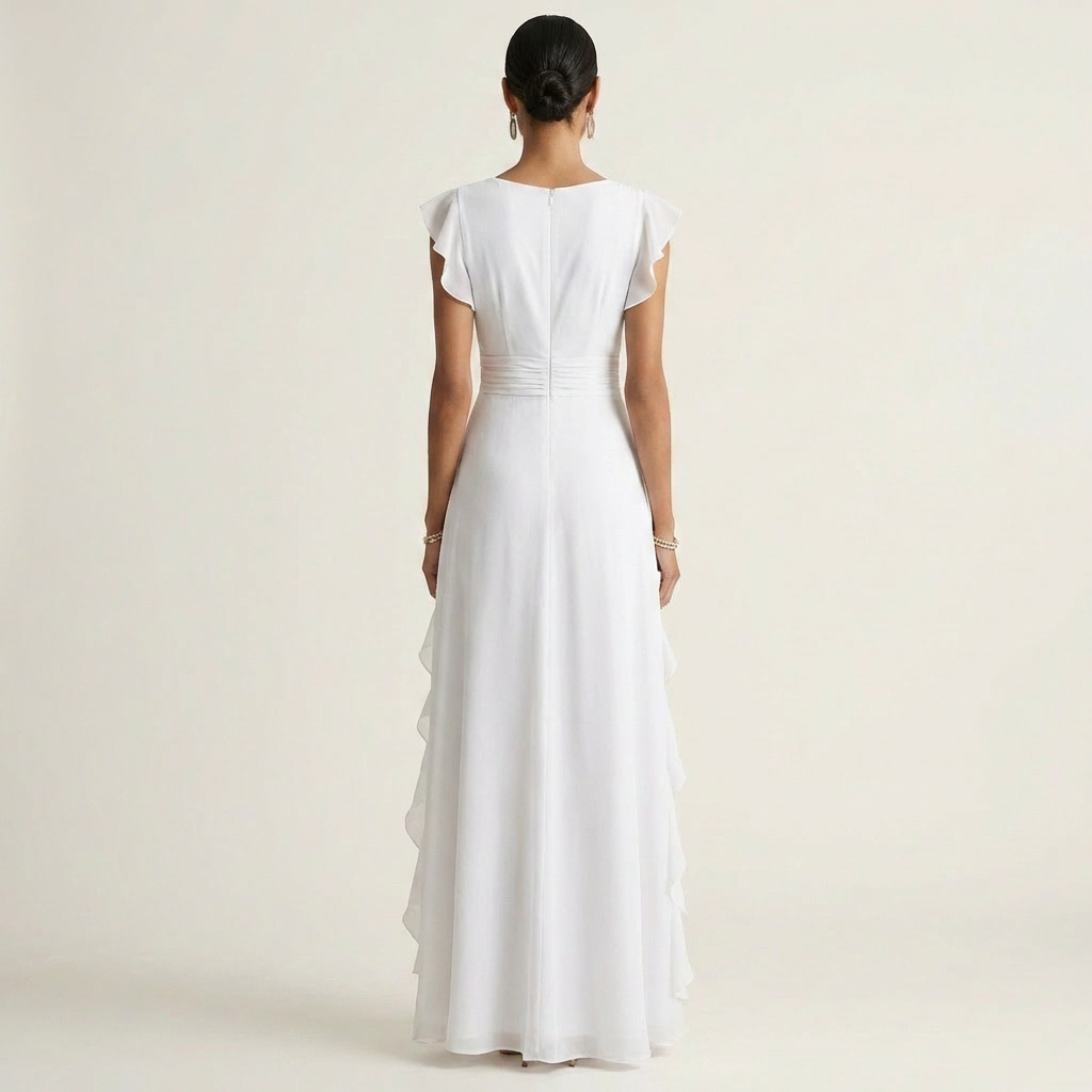 NELLYANA | Maxi dress with cascading ruffle