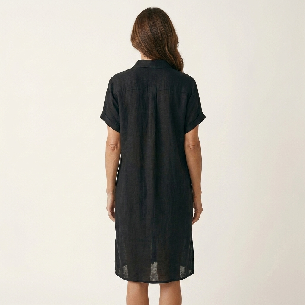 NIDALIE | Midi shirt dress with rolled cuffs