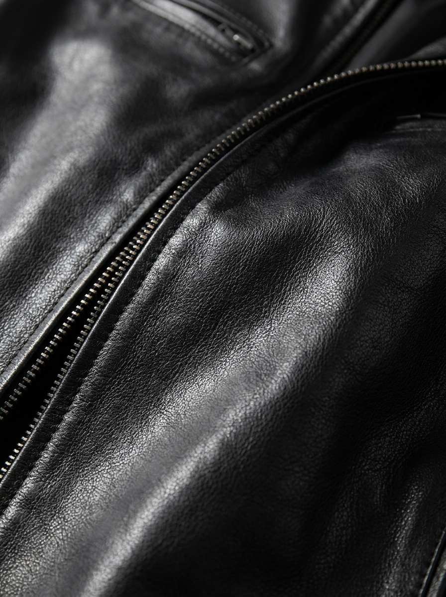 BLAKE | Leather jacket with relaxed fit