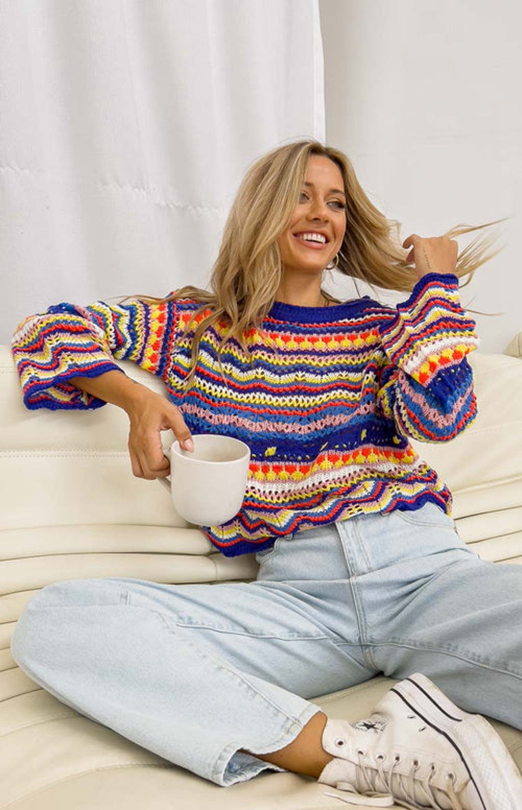 COLORPOP | Knitted jumper with colour-block detail