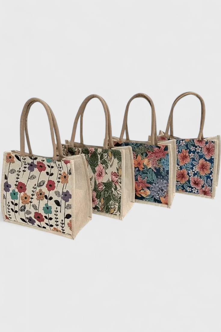 PATRICIA | Geantă din iută cu imprimeu floral - Liora București