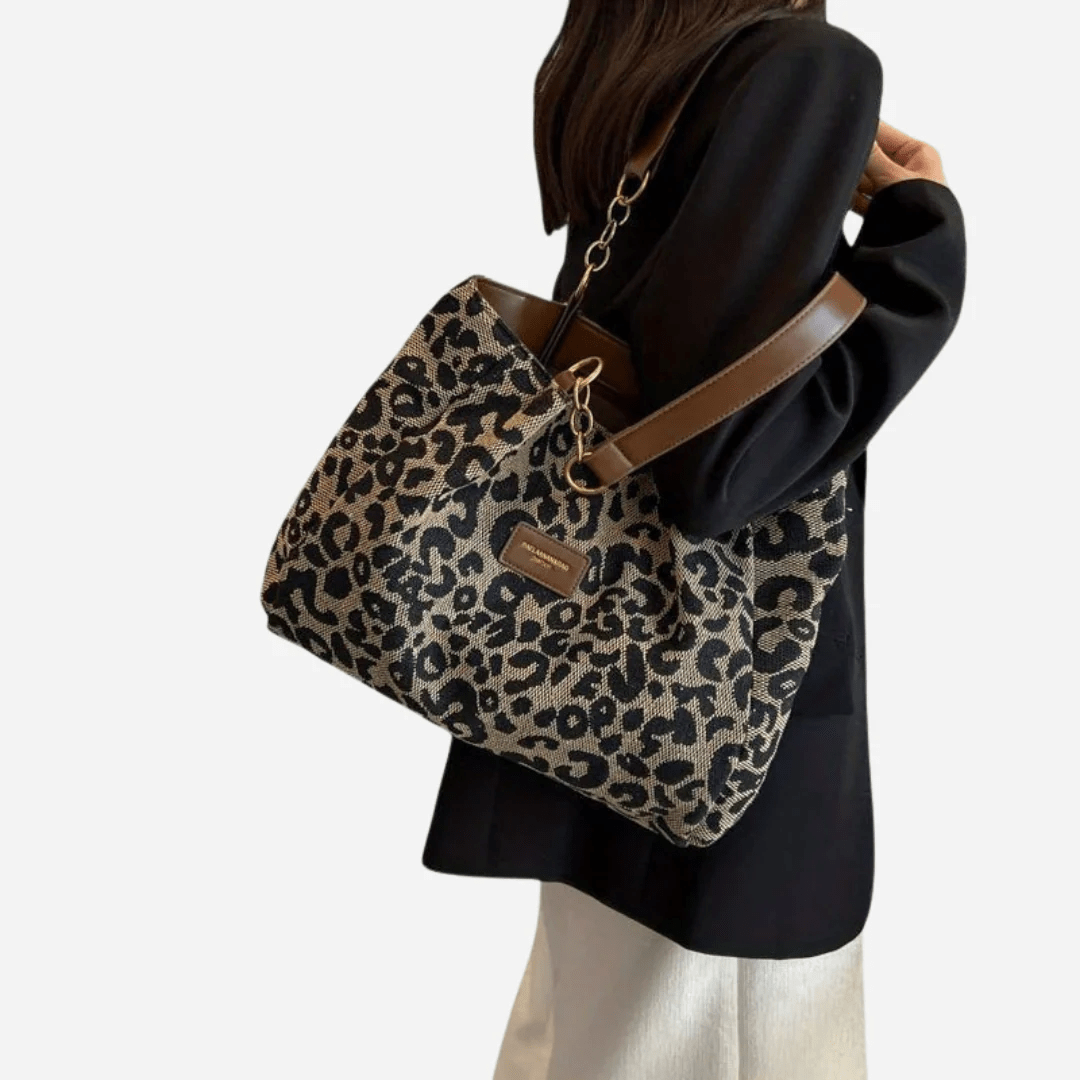 LAURA | Geantă din pânză cu model leopard - Liora București