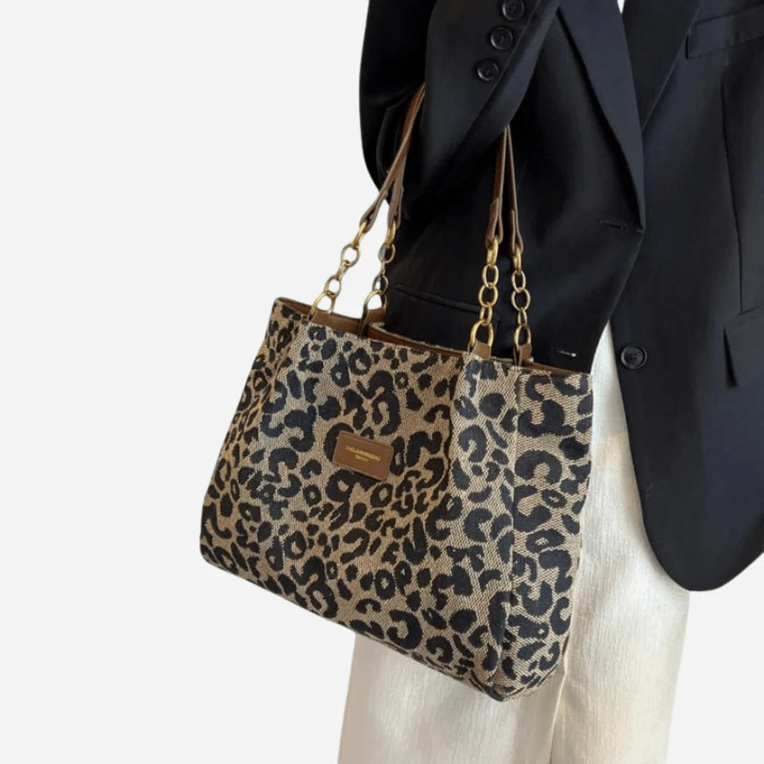 LAURA | Geantă din pânză cu model leopard - Liora București