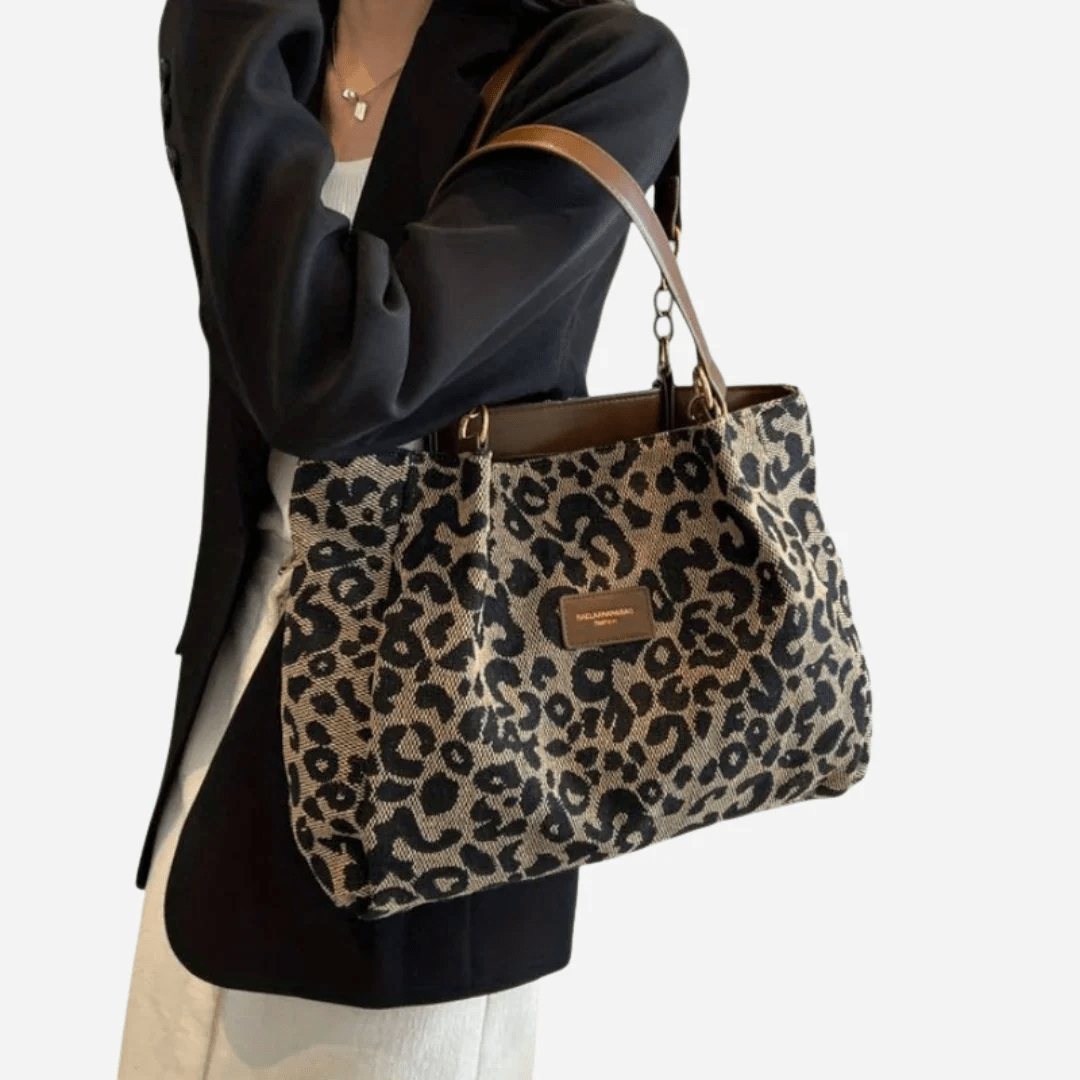 LAURA | Geantă din pânză cu model leopard - Liora București