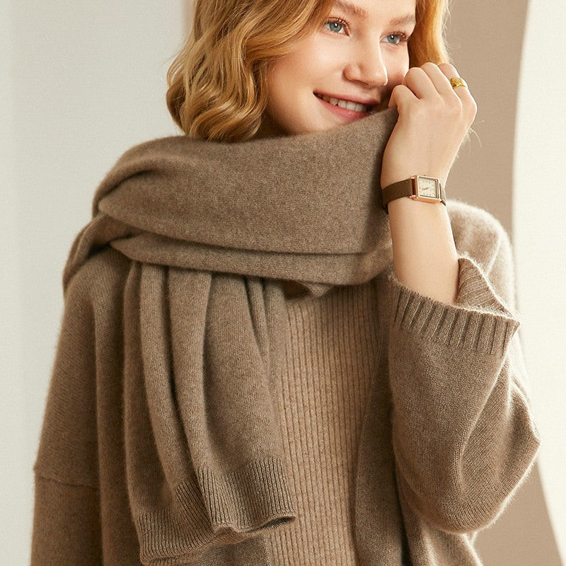 LARA | Merino wool shawl with oversized drape