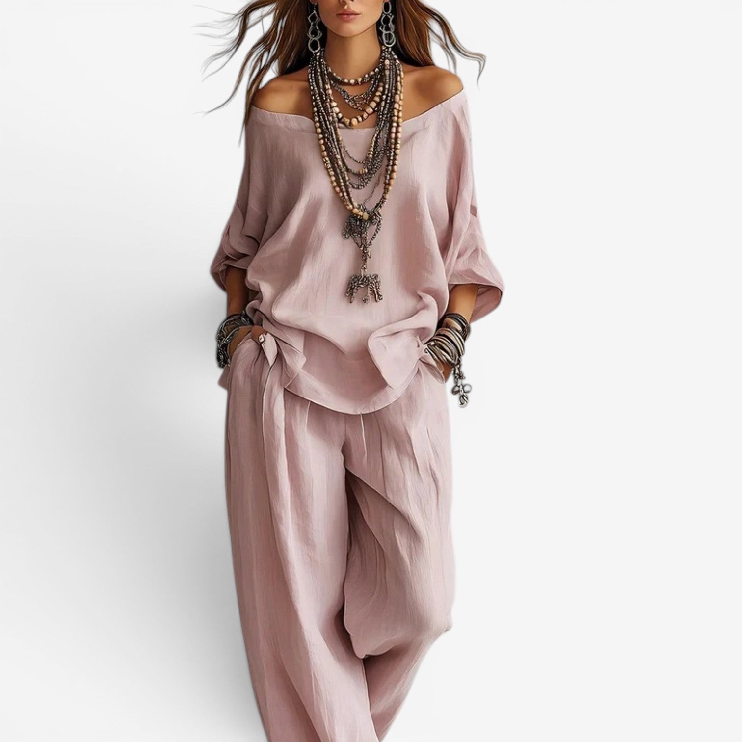 SHELLY | Set with wide-leg pants