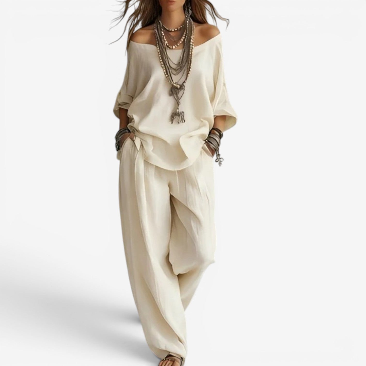 SHELLY | Set with wide-leg pants