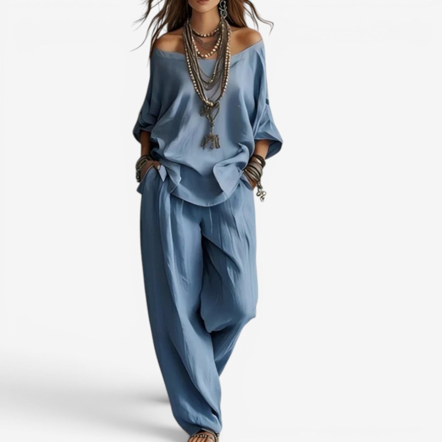 SHELLY | Set with wide-leg pants