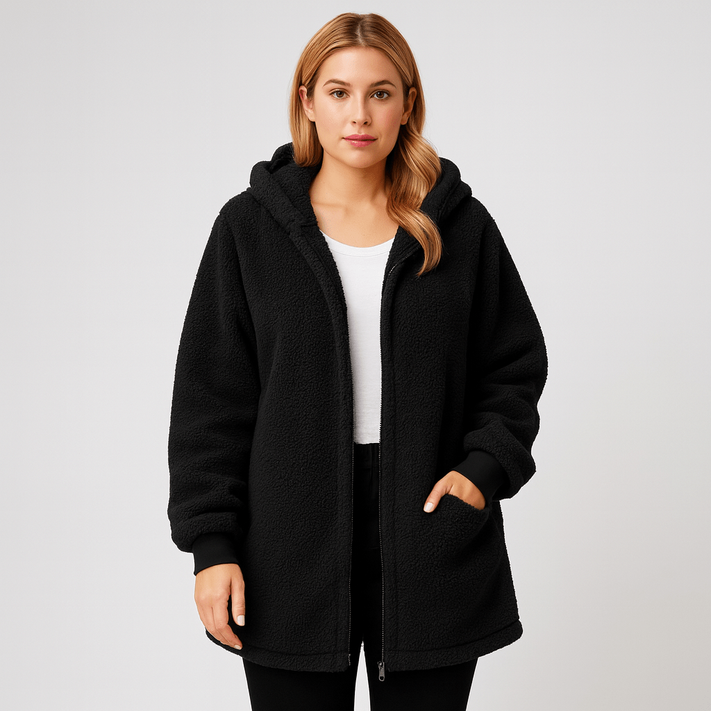 JANE | Teddy coat with plush fabric