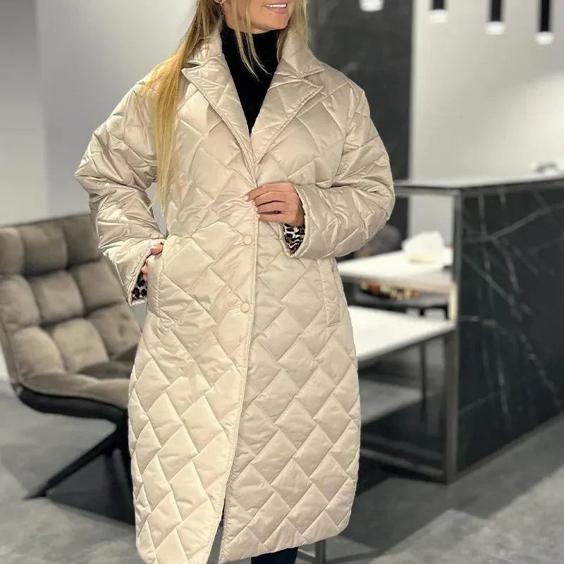 BRIAR | Long coat with diamond quilting
