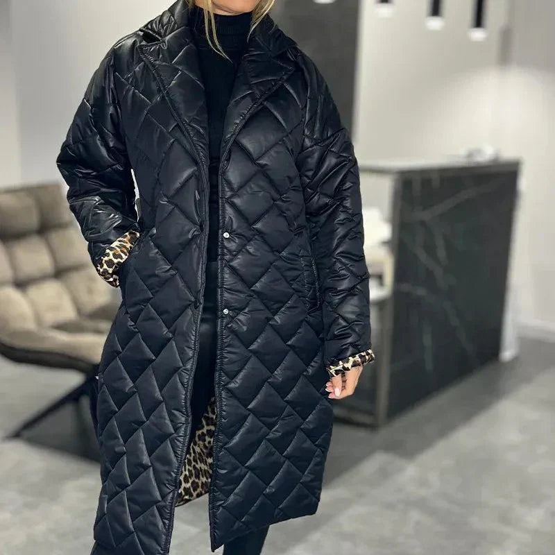 BRIAR | Long coat with diamond quilting