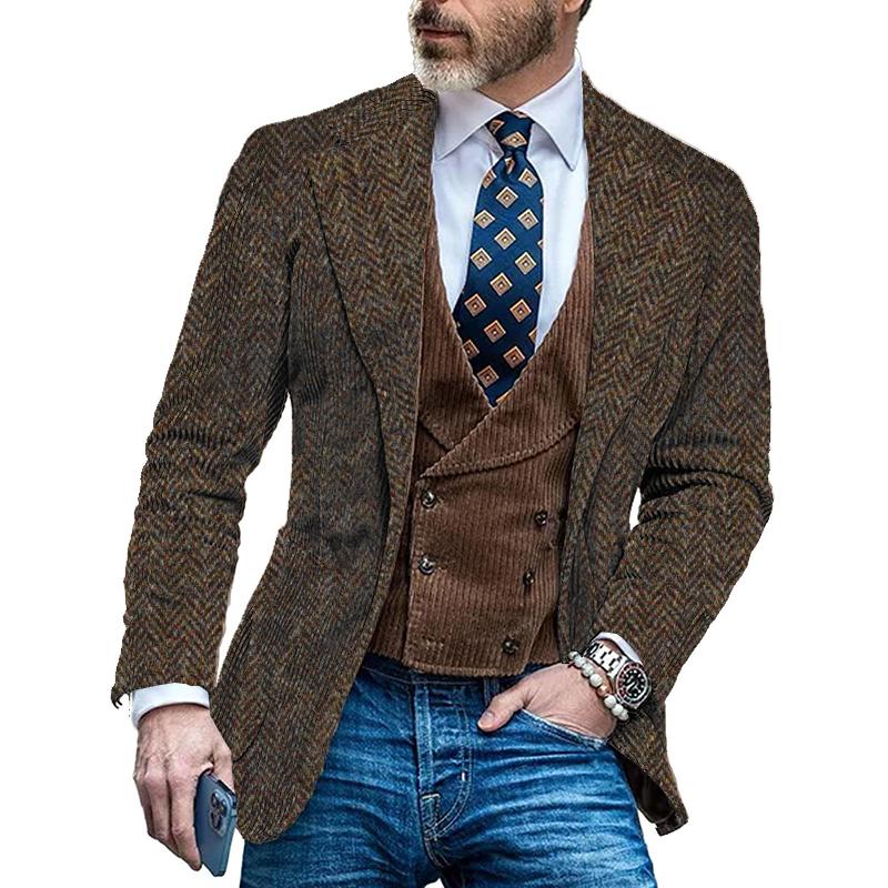 ETHAN | Blazer with herringbone pattern