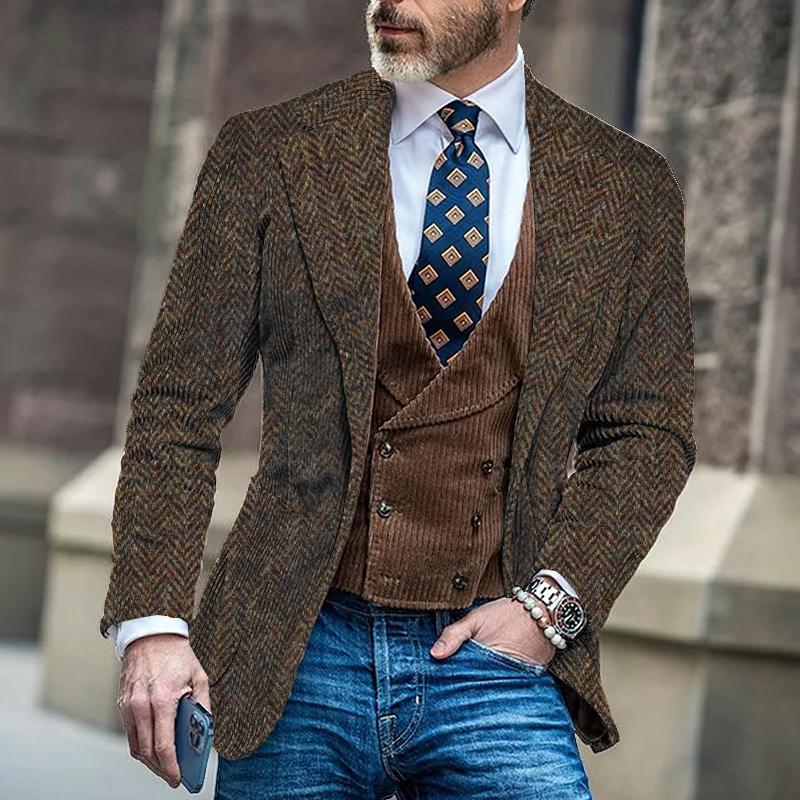 ETHAN | Blazer with herringbone pattern