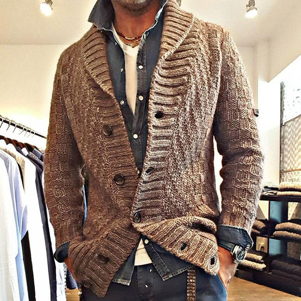 CARTER | Knit cardigan jacket with lapel collar