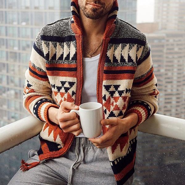 NICO | Zip cardigan with geometric pattern