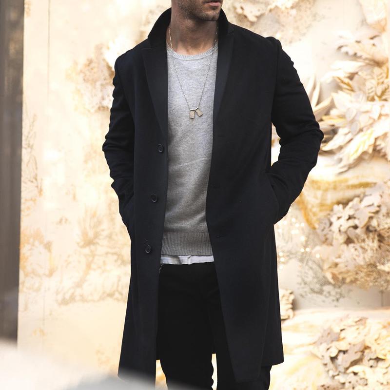 ADRIAN | Mid-length coat with notch lapel