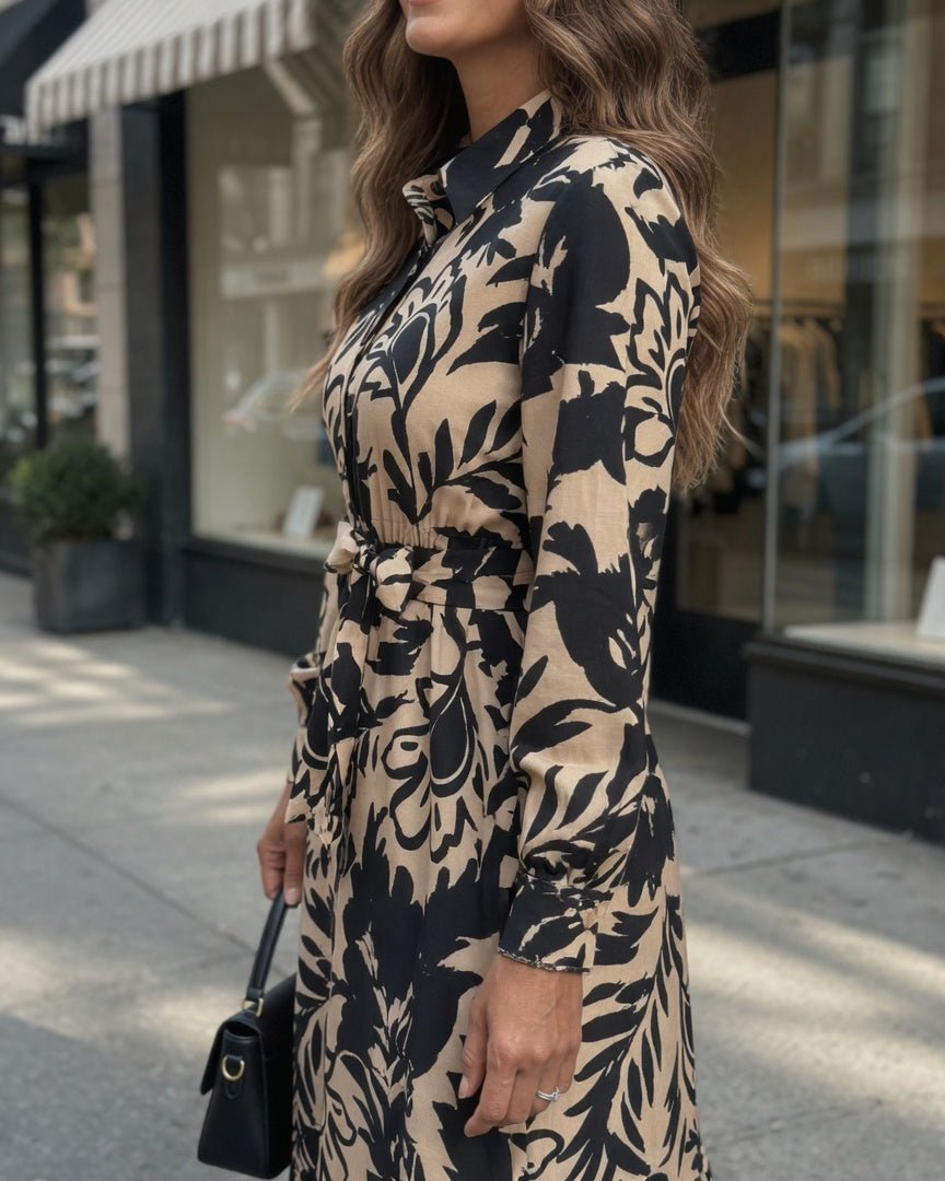 CHARLOTTE | Rochie Midi din Țesătură Fluidă cu Print Floral - Liora București