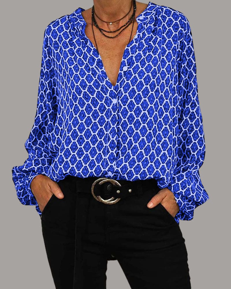 ELLIE | Midi shirt with V-neck