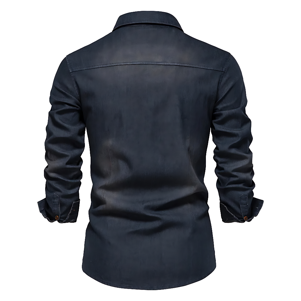 COOPER | Denim jacket with wooden buttons