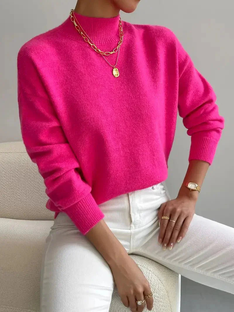 ELEANOR | Polo neck jumper with ribbed cuffs