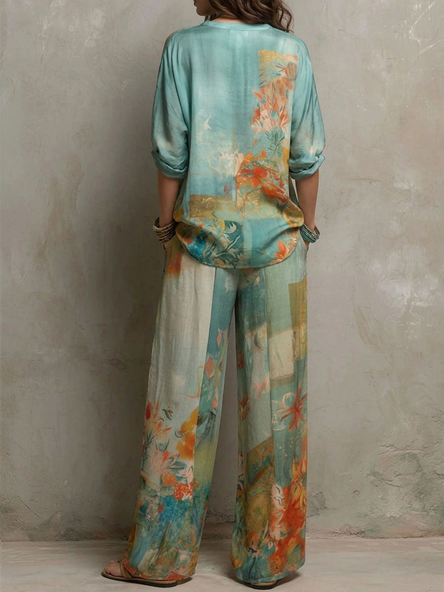 CHIARA | Set with wide-leg trousers