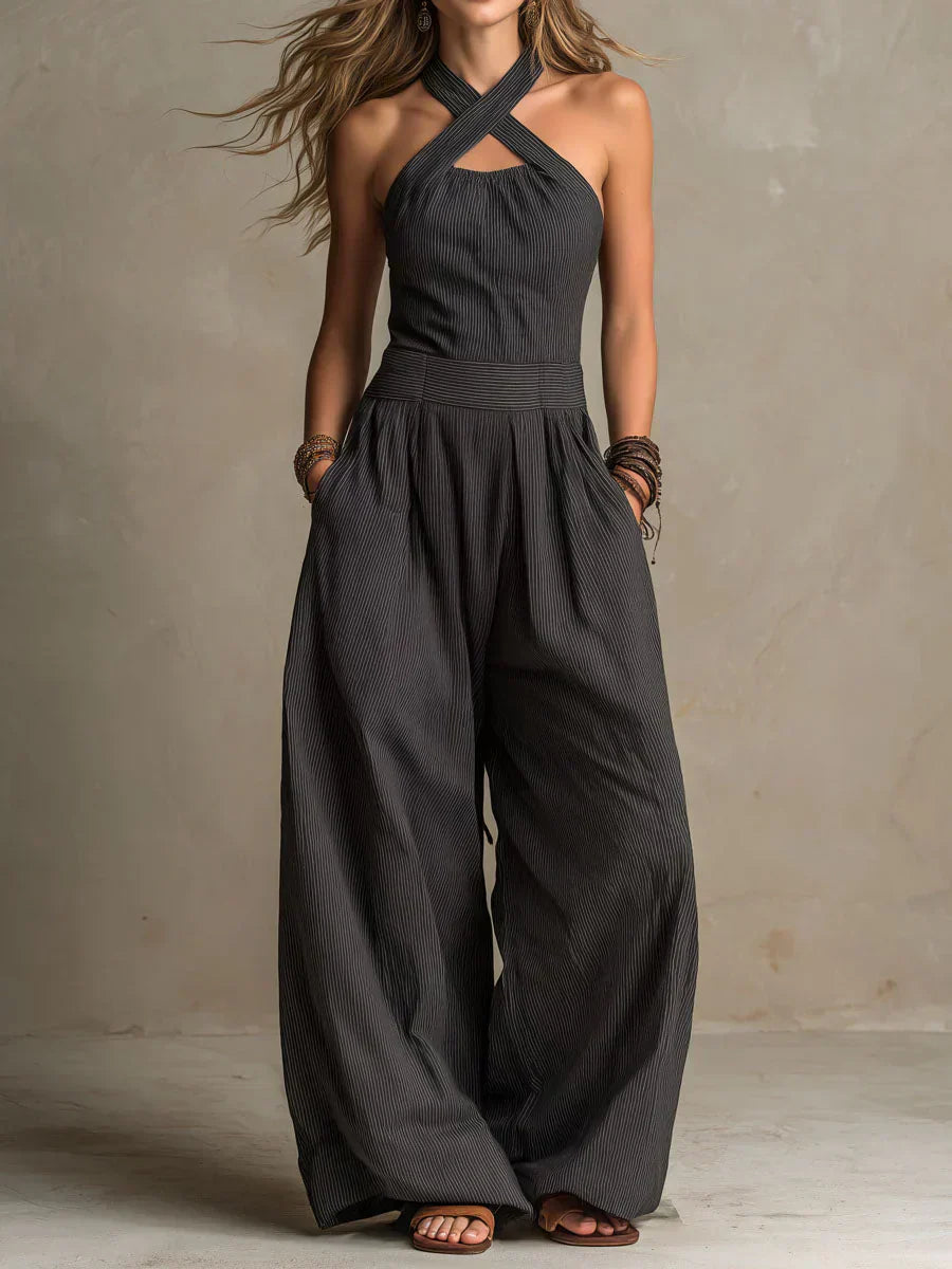 BIANCA | Jumpsuit with crossover neckline