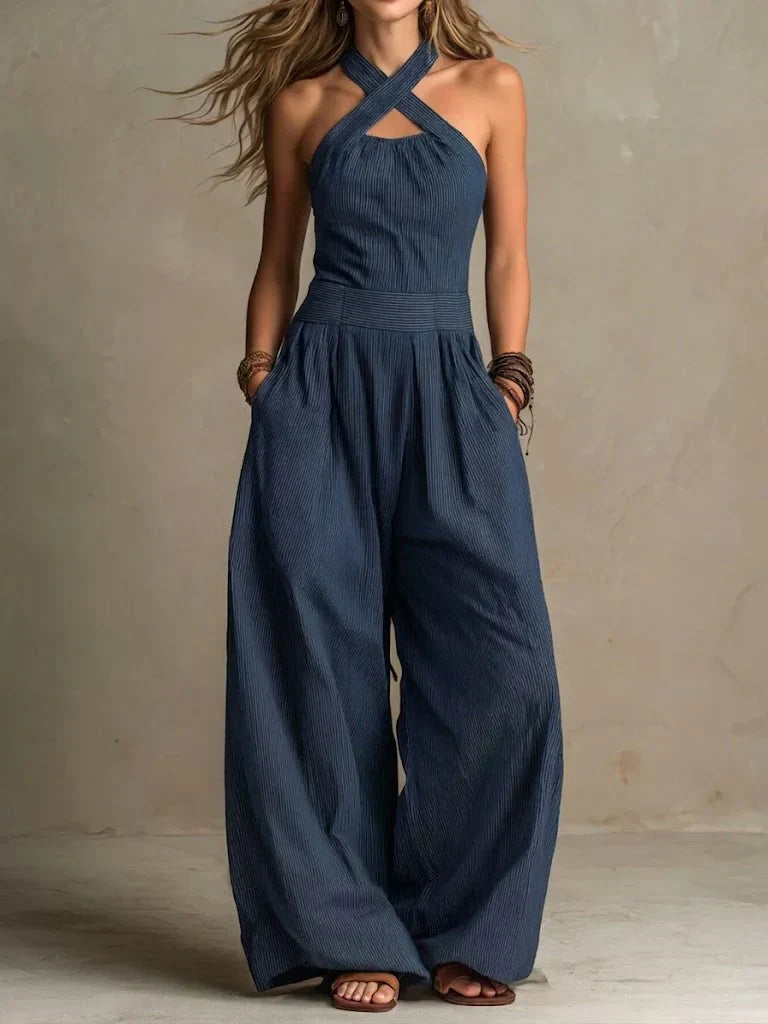 BIANCA | Jumpsuit with crossover neckline
