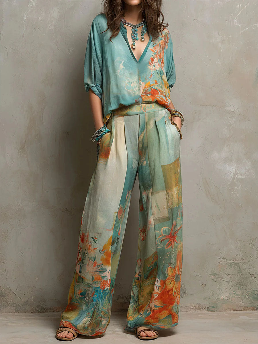 CHIARA | Set with wide-leg trousers