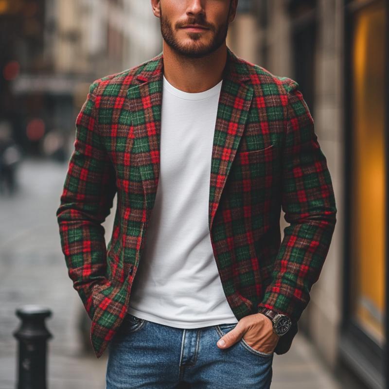 NOEL | Blazer with Christmas plaid