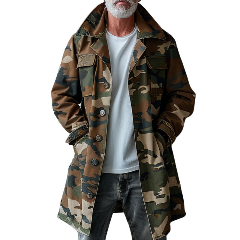 RONAN | Trench coat with camouflage print