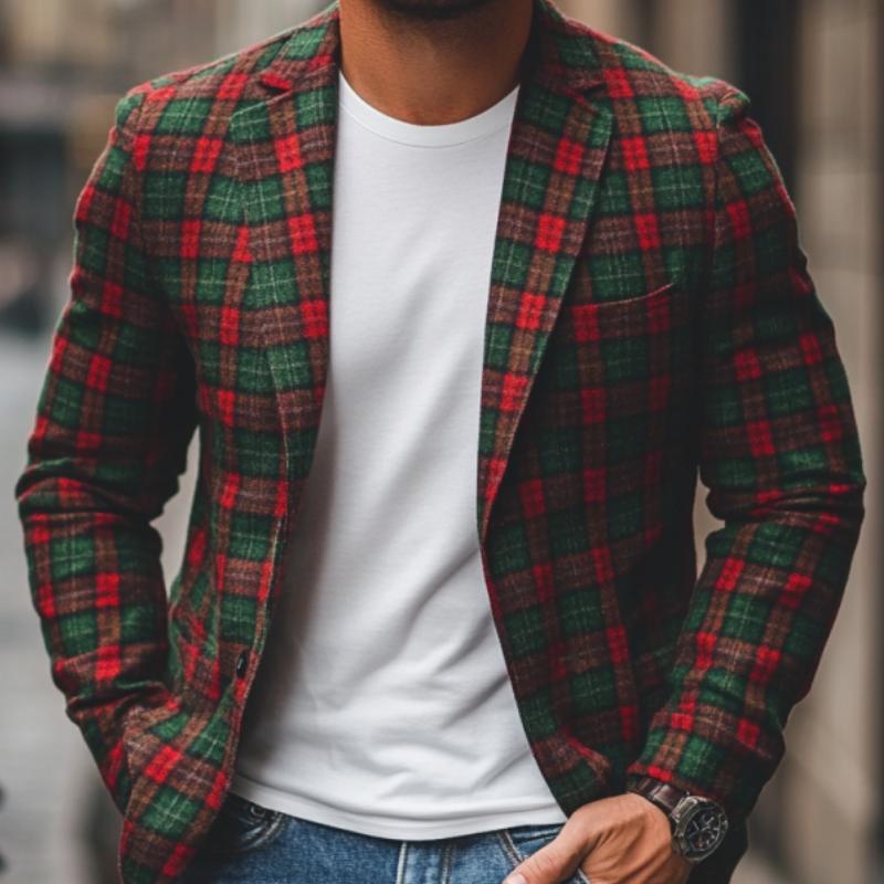 NOEL | Blazer with Christmas plaid
