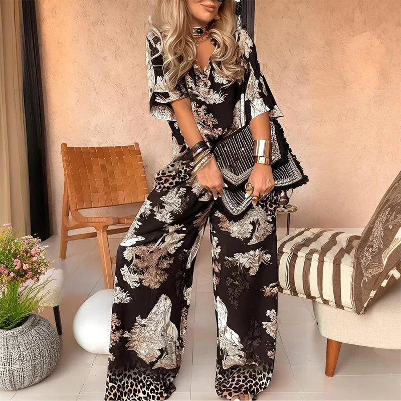 TASHA | Set with wide-leg printed pants