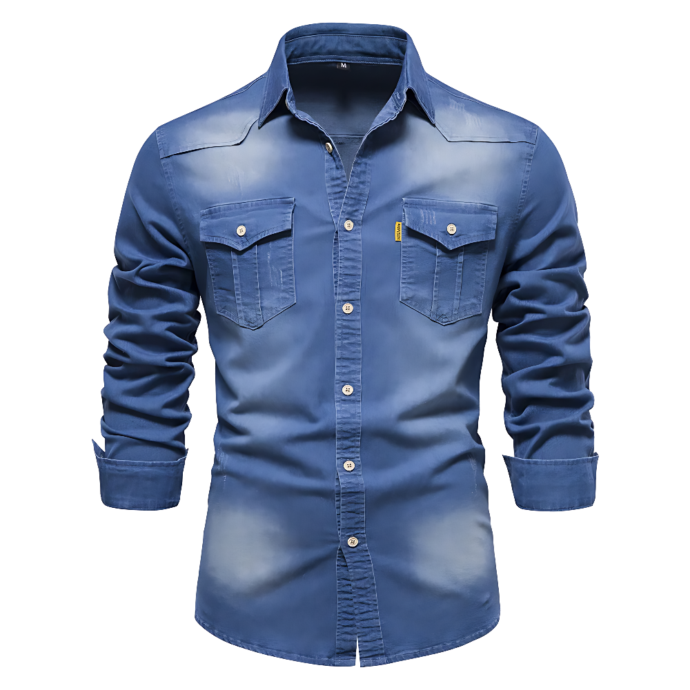 COOPER | Denim jacket with wooden buttons